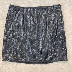 Susana Monaco Grey Allover Sequin Mini Skirt Size 2 Womens
